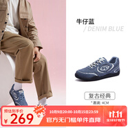 駱駝（CAMEL）【月牙】德訓(xùn)鞋男女鞋2025年春季新款復(fù)古休閑鞋板鞋情侶款 L15S577059C男款 牛仔藍(lán) 43