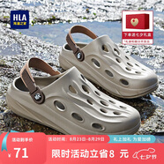 海瀾之家HLA涼鞋男士戶(hù)外洞洞鞋沙灘拖鞋【七夕情人節】卡其色38/39(雙碼)