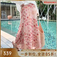 美洋（MEIYANG）熱戀裙 隨時(shí)海灘浪漫雪紡印花半裙/吊帶連衣裙新品連衣裙 粉色半裙 S
