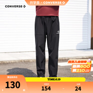 Converse匡威兒童裝男童褲子春秋兒童運動(dòng)褲小學(xué)生修身長(cháng)褲秋冬季束腳褲子 正黑色-梭織秋季 110 /50 【建議身高98-104cm】