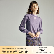 顏域時(shí)尚燈籠袖針織衫女2025新款冬裝復(fù)古溫柔風(fēng)通勤氣質(zhì)套頭毛衣 紫色 M 38