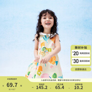巴拉巴拉女童連衣裙寶寶童裝2024夏季兒童無袖裙子小清新印花208224111012