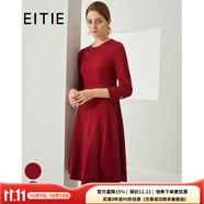 愛(ài)特愛(ài)（EITIE）秋季新款商場(chǎng)同款純色圓領(lǐng)不對(duì)稱高級(jí)感時(shí)尚七分袖連衣裙6407111 紅蔓61 M 160