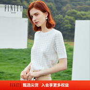 FINITY夏季新款毛針織衫蝙蝠袖時(shí)尚氣質(zhì)寬松溫柔上衣女 白色 L