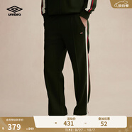 茵寶（Umbro）官方運(yùn)動(dòng)針織長褲秋季男款英倫復(fù)古潮流百搭直筒腰部抽繩休閑褲 深墨綠 S