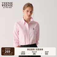 Teenie Weenie小熊女裝新款休閑粉色襯衣白襯衫品質(zhì)刺繡薄外套上衣 淺粉色 XS
