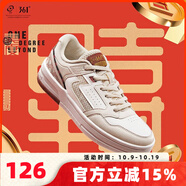 361°【禧悅】女鞋板鞋2025秋季新款軟彈輕便時尚運(yùn)動休閑鞋 羽毛白/蓮子白 36