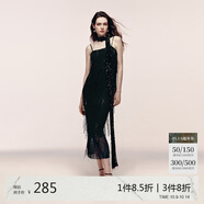 VEROMODA 吊帶連衣裙流蘇亮片H版長裙內(nèi)襯晚宴約會焦點修身32437A051