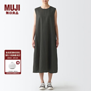 無印良品 MUJI 女式 亞麻水洗 無袖連衣裙 BCL48C2S 煙熏棕色 XS-S