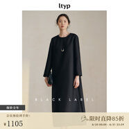 旅途原品ltyp 黑標系列「夜曲」真絲羊毛輕社交連衣裙極簡(jiǎn)優(yōu)雅長(cháng)裙 靜謐黑 現貨 S
