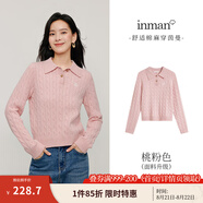 茵曼（INMAN）毛衣女POLO領(lǐng)2025春季套頭針織衫女裝新款通勤長(cháng)袖毛衣上衣 桃粉色 XL