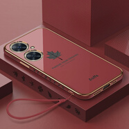 OBILE適用vivoY35十手機(jī)保護(hù)殼Y35M保護(hù)V2279A套vivo新款viv Y35+/Y35M+【山茶紅】側(cè)邊創(chuàng)意楓葉送全屏鋼化膜+同款 vivo其他型號