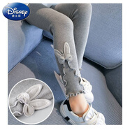 迪士尼（Disney）女童打底褲2025新春秋薄款兒童連襪褲時(shí)尚百搭寶寶外穿長(cháng)褲子小童 兔耳朵-灰色 100 cm