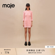 Maje【膠囊系列】 春秋女裝提花芭比粉連衣短裙MFPRO02755 粉色 T40