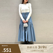 SNIDEL秋冬純色高腰拉鏈不規(guī)則下擺百褶半身裙SWFS235007 藍色 S (0)