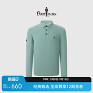 比音勒芬（Biemlfdlkk）【雙面功能面料】春秋男上衣輕商務(wù)休閑百搭多色柔軟POLO衫打底衫 97琥珀綠 2XL