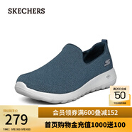 斯凱奇（Skechers）男鞋網(wǎng)面舒適健步休閑鞋子一腳蹬懶人鞋網(wǎng)面鞋 海軍藍(lán)色/灰色/NVGY 40