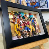 海賊王3D立體手工畫(huà)草帽團路飛動(dòng)漫周邊裝飾畫(huà)生日禮物送男生朋友 18*23CM