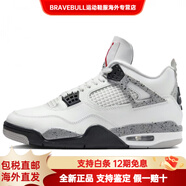 Jordan喬丹AirJordan4Retro白水泥時(shí)尚百搭減震防滑耐磨中幫籃球鞋男女 白灰 47.5