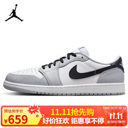 耐克NIKE籃球鞋男子AJ1喬1JORDAN 1低幫運(yùn)動(dòng)鞋CZ0790-110白灰44
