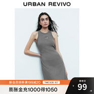 UR2025夏季新款女裝潮酷休閑褶皺修身無(wú)袖連衣裙UYV750019 花灰 M