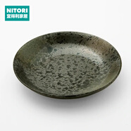 NITORI宜得利家居 家用日式點心小蝶調(diào)料碟350ml清酒壺 綠吹天目 日式圓盤 MT-59 6.7英寸