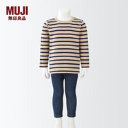 無印良品 MUJI 嬰童 起毛 羅紋編織 條紋長袖T恤 兒童童裝  CCD12A2A