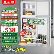 志高電冰箱雙門(mén)家用節能冰箱出租屋冷藏冷凍環(huán)保迷你冰箱辦公室公寓租房宿舍低噪電冰箱 S218銀色一級能效【重磅新品】