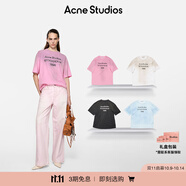 Acne Studios 經(jīng)典款 男女同款 徽標印花做舊1996短袖T恤CL0196 糖果粉色 3XL -女 / 2XL-男