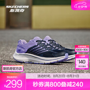 斯凱奇（Skechers）暮光鞋丨2025新品運(yùn)動跑鞋男女款高回彈輕質(zhì)吸震綁帶休閑鞋 女款-海軍藍(lán)色/薰衣草色/NVLV 35