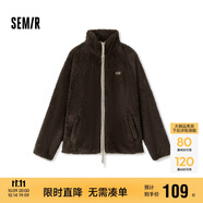 森馬（Semir）外套女插肩袖珊瑚絨仿羊羔毛2024冬季立領(lǐng)寬松夾克109724108003