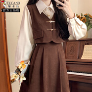 啄木鳥(niǎo)連衣裙大碼女裝2025夏季流行新款套裝裙秋冬加厚針織長(cháng)袖衛衣裙子 咖啡色#943 (磨毛棉面料) 4XL 建議180-200斤