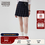 Teenie Weenie小熊秋季格紋百褶短裙學(xué)院風(fēng)休閑半身裙灰色半裙女裝 撞色 S (160)