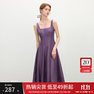 范思藍(lán)恩立體裁剪收腰無(wú)袖連衣裙女夏2025新款修身顯瘦吊帶裙2099 好運(yùn)紫 XL