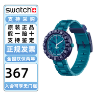 斯沃琪（Swatch）Flik Flak（飛菲瑞士?jì)和直砉枘z表帶小學(xué)生石英腕表情人節禮物 藍綠幻想ZFCSP122