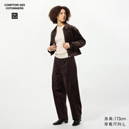 優(yōu)衣庫合作款/女裝燈芯絨廓形長褲/彎刀鐮刀褲子25秋冬新款479663 38 深褐色 XS /150/60A