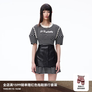 RE'VAN芮范秋季新品設(shè)計(jì)師款辣妹風(fēng)條紋拼接連衣裙RN71101090 橫條紋 XS/34