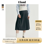 ELAND衣戀百褶半身裙女簡約A字裙擺中長裙通勤百搭夏季新款 深灰色(17)D/Grey S 160