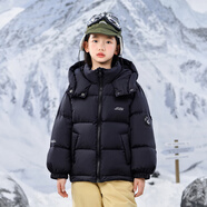 雅鹿兒童加厚羽絨服短款男童女童2025冬季新款面包服保暖中大童潮 黑曜色 Y1T06B11140KIDS1 170 大人可穿（充絨量140g）