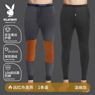 花花公子保暖褲男棉褲棉毛褲德絨褲加絨加厚加絨護膝打底褲秋冬深灰XXXL