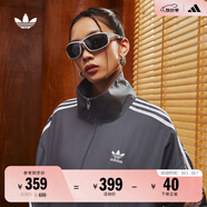 adidas情侶款復古風(fēng)梭織立領(lǐng)夾克外套男女秋季阿迪達斯官方三葉草 深灰 XS