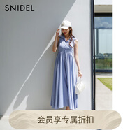 SNIDEL2025秋冬新品氣質(zhì)翻領無袖收腰A字襯衫連衣裙SWFO254018 藍色 S （0）