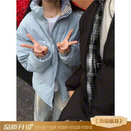 舉風(fēng)cleanfit格子拼接棉服男冬季加厚保暖立領(lǐng)面包服立領(lǐng)情侶裝棉衣男 藍色【升級款】 95%用戶(hù)選擇 XL 【130-150斤】可穿