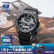 卡西歐（CASIO） 男表女表卡西歐手表男女情侶表學(xué)生時(shí)尚運動(dòng)表太陽(yáng)能雙顯電子表 AQ-S820W-1AVPF黑豹 太陽(yáng)能
