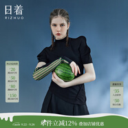日著設(shè)計(jì)師品牌2024年夏季新款高級(jí)感小眾修身上衣綠色短袖T恤女 童年黑 M