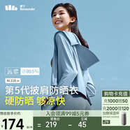 蕉下（beneunder）防曬衣女春夏UPF50+冰絲經(jīng)典披肩款A(yù)L11824清煙藍(lán)M