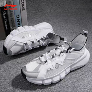 李寧（LI-NING）悟道2.3籃球文化鞋男鞋夏舒適時(shí)尚情侶老爹鞋輕便透氣休閑運動(dòng)鞋 標準白/銀色ABCU021-1 43