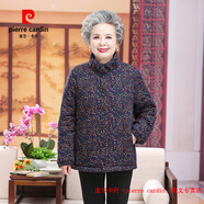 皮爾卡丹（pierre cardin）品牌高檔羽絨棉衣棉服外套女奶奶冬裝加絨保暖媽媽冬季老太太棉襖 8680款藏青色 加絨加厚/御寒保暖 XL 建議80-105斤