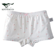 七匹狼（SEPTWOLVES）女童內褲純棉平角褲女學(xué)生大小童孩子四角不夾pp寶寶短褲女 3011小點(diǎn)點(diǎn)一條裝 100 適合16-23斤
