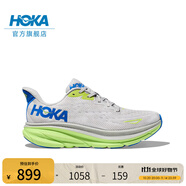 HOKA男款秋季克利夫頓 9跑步鞋CLIFTON 9輕量透氣緩震 星塵灰/鈷藍(lán)色-寬版 40.5